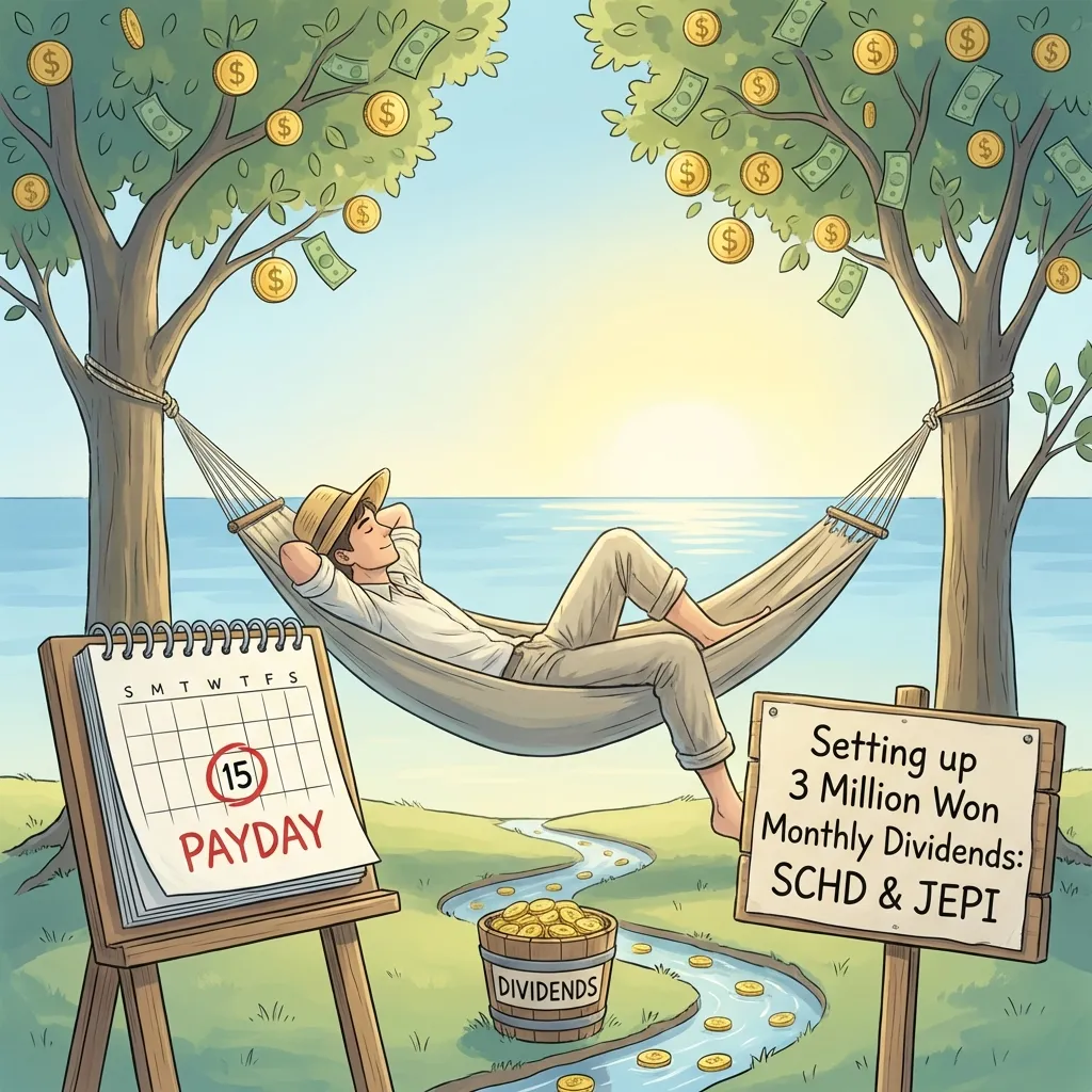 숨만 쉬어도 월 300만 원 꽂히는 배당주 세팅법 (SCHD, JEPI)